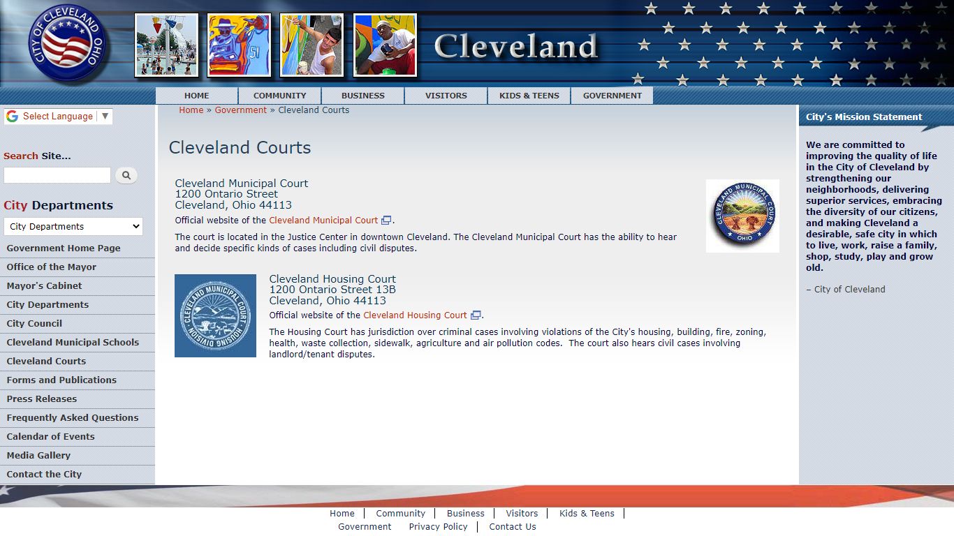 Cleveland Courts | City of Cleveland