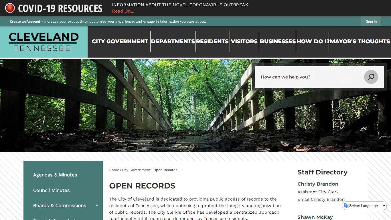 Open Records | Cleveland, TN - Official Website